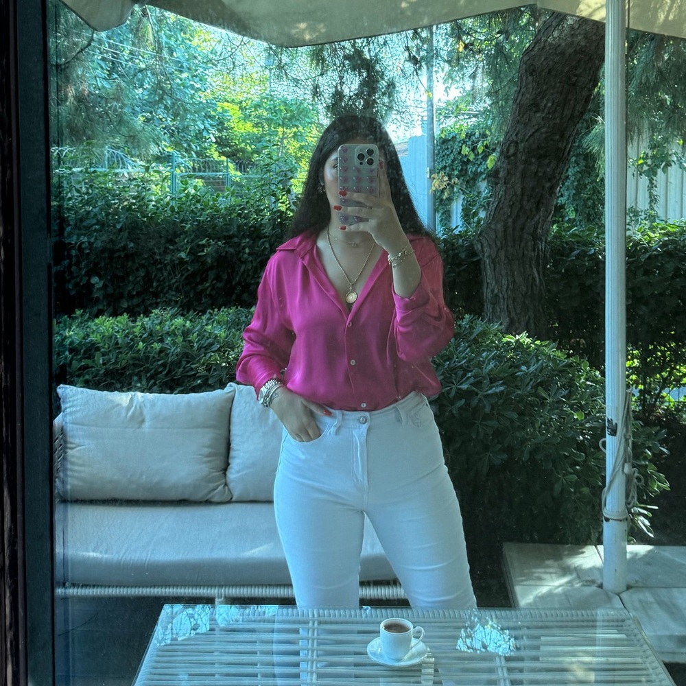 Zara Fuchsia Button Down Shirt